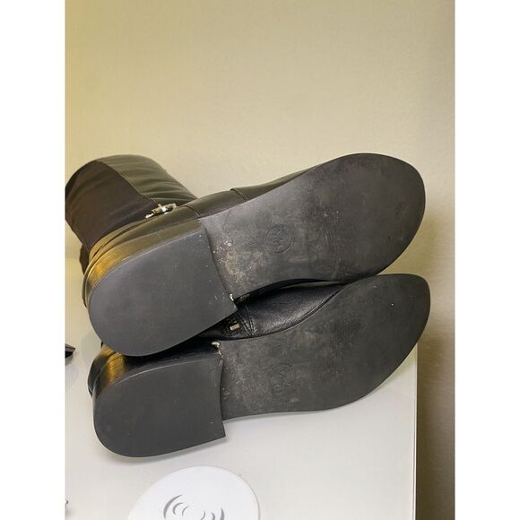 Michael Kors Women Hamilton Stretch Black Leather Equestrian Riding Boots sz 8.5 - Picture 12 of 16